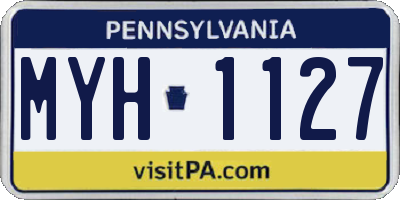 PA license plate MYH1127