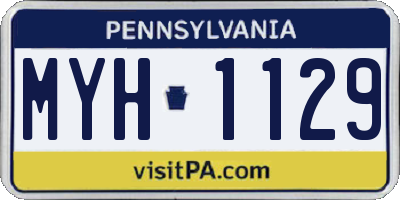 PA license plate MYH1129
