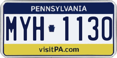 PA license plate MYH1130