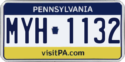 PA license plate MYH1132