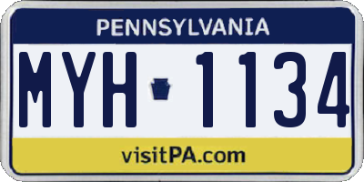 PA license plate MYH1134