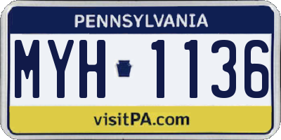 PA license plate MYH1136