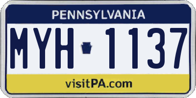 PA license plate MYH1137