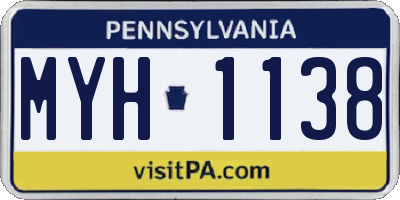 PA license plate MYH1138