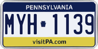 PA license plate MYH1139