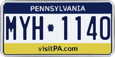 PA license plate MYH1140