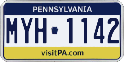 PA license plate MYH1142