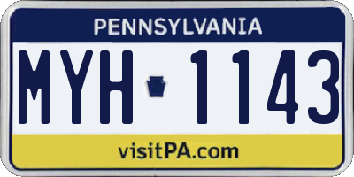 PA license plate MYH1143