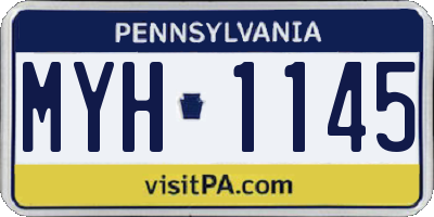 PA license plate MYH1145