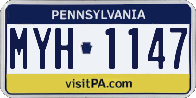 PA license plate MYH1147
