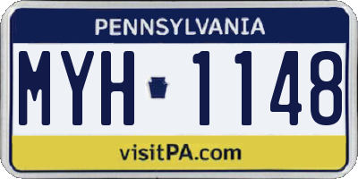 PA license plate MYH1148