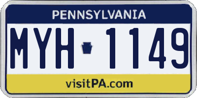 PA license plate MYH1149
