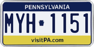 PA license plate MYH1151