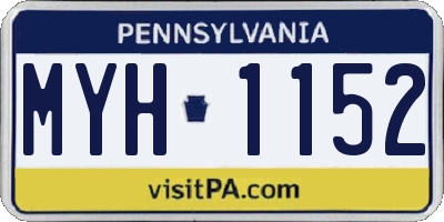 PA license plate MYH1152