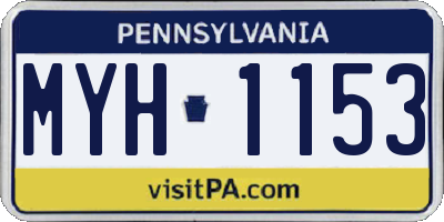 PA license plate MYH1153