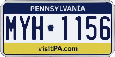 PA license plate MYH1156