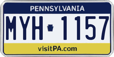 PA license plate MYH1157