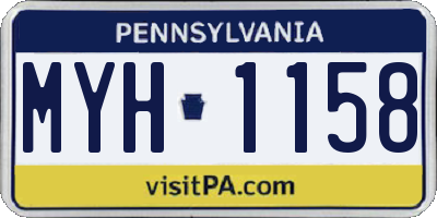 PA license plate MYH1158