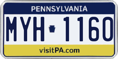 PA license plate MYH1160