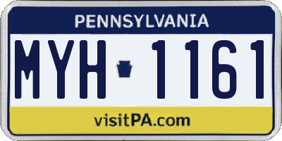 PA license plate MYH1161