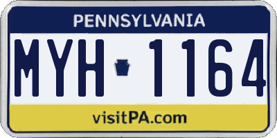 PA license plate MYH1164