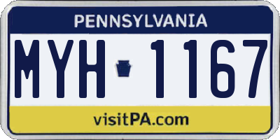 PA license plate MYH1167
