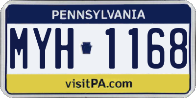 PA license plate MYH1168