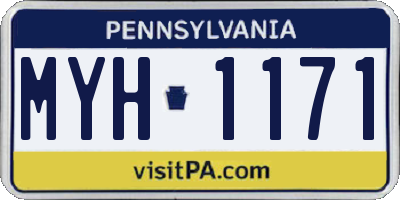 PA license plate MYH1171