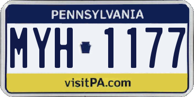 PA license plate MYH1177