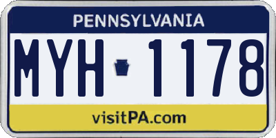 PA license plate MYH1178
