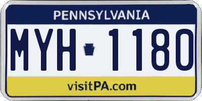 PA license plate MYH1180