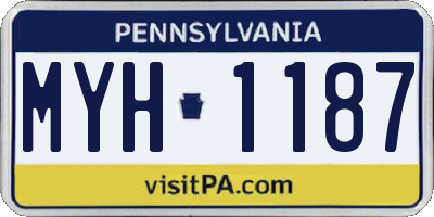 PA license plate MYH1187