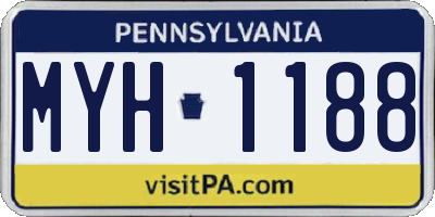 PA license plate MYH1188