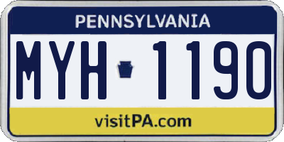 PA license plate MYH1190