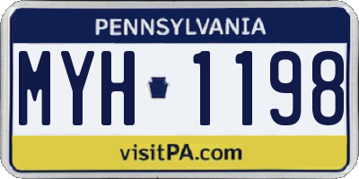 PA license plate MYH1198