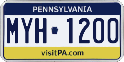 PA license plate MYH1200