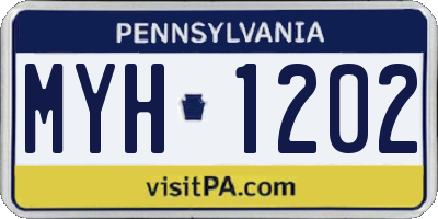 PA license plate MYH1202