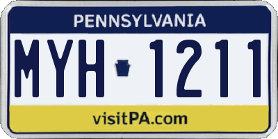 PA license plate MYH1211