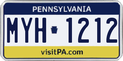 PA license plate MYH1212