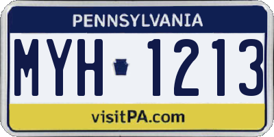 PA license plate MYH1213
