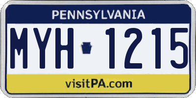 PA license plate MYH1215