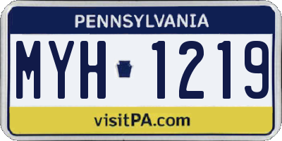 PA license plate MYH1219