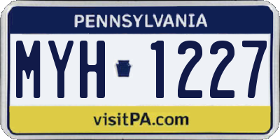PA license plate MYH1227