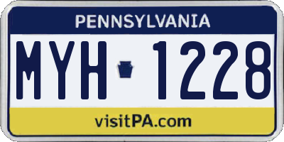 PA license plate MYH1228