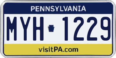 PA license plate MYH1229