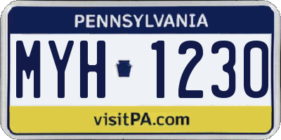 PA license plate MYH1230