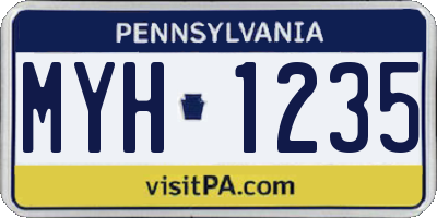 PA license plate MYH1235
