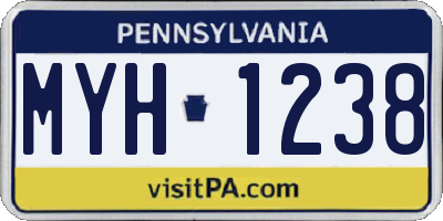 PA license plate MYH1238