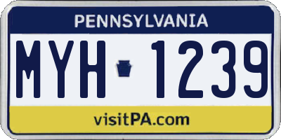 PA license plate MYH1239