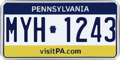 PA license plate MYH1243